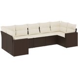  7-dijelni set vrtnih sofa od poliratana s jastucima smeđi | shoptok.hr