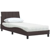 vidaXL Postelja z vzmetnico temno rjava 90x190 cm blago | Shoptok.si