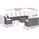  11-dijelni set vrtnih sofa od poliratana s jastucima bež | shoptok.hr
