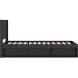  Krevetna konstrukcija s pohranom i uzglavljem Crna 100 x 200 cm | shoptok.hr