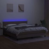  Box spring s madracem LED smeđesivi 160x200 cm tkanina | shoptok.hr