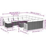  Vrtni set s jastucima, 13 dijelova, sivi poliratan | shoptok.hr