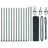 vidaXL varjena žična ograja s 13 flanšnimi stebrički Zelena 0.4x25 m Jeklo | Shoptok.si