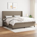 The Living Store Box spring postelja z vzmetnico taupe 200x200 cm blago - Box Spring Postelja, (21514837) Cene