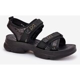 Boto Ladies Sandals With Sequins With Velcro Black Gonev | Shoptok.si