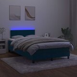  box spring s madracem LED tamnoplavi 120x200 cm baršun | shoptok.hr