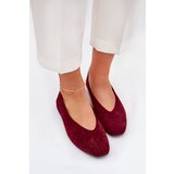 Boto Classic Ballet Flats Made Of Eco Suede Burgundy Osallin | Shoptok.si