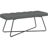  Klupa s gumbastim tkanjem Tamnosiva 110 x 40 x 46 cm Tkanina | shoptok.hr