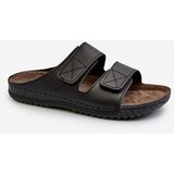 Kesi Comfortable men's slippers with Velcro fastener Inblu Black Cene