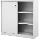 BISLEY Omara z drsnimi vrati ECO, 2 polici, svetlo siva | Shoptok.si