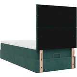 vidaXL Okvir kreveta s madracima tamnozeleni 80x200cm baršunasti | shoptok.hr