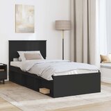  Krevetna konstrukcija Crna 90 x 200 cm Konstruirano drvo | shoptok.hr