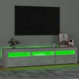 TV ormarić s LED svjetlima siva boja betona 180x35x40 cm | shoptok.hr