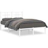  The Living Store Kovinski posteljni okvir z vzglavjem bel 120x190 cm - Posteljni Okvir, (21498907) | Shoptok.si