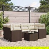 vidaXL 7-dijelni set vrtnih sofa od poliratana s jastucima smeđi | shoptok.hr