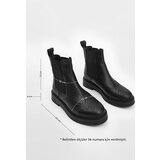 Marjin Women's Genuine Leather Elastic Side Band Daily Boots Yestin Black | Eponuda.ba