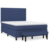  Krevet s oprugama i madracem plavi 140 x 190 cm od tkanine | shoptok.hr