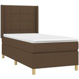  Krevet box spring s madracem LED tamnosmeđi 90x200 cm tkanina | shoptok.hr