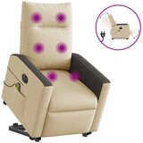 vidaXL Električni masažni naslonjač na podizanje od tkanine krem | shoptok.hr
