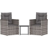  3-dijelna vrtna garnitura s jastucima od poliratana siva | shoptok.hr