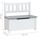 vidaXL Dječja klupa za pohranu bijelo-siva 60 x 30 x 55 cm MDF | shoptok.hr