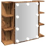  Ormar s ogledalom i LED-om Staro drvo 70x16,5x60 cm | Eponuda.com