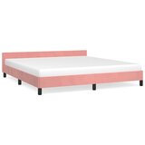 The Living Store Posteljni okvir z vzglavjem roza 160x200 cm žamet - Posteljni Okvir Z Vzglavjem, (21492383) | Shoptok.si