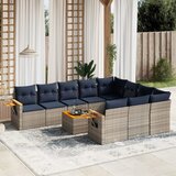vidaXL 11-dijelni set vrtnih sofa od poliratana s jastucima sivi | shoptok.hr