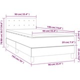 Box spring krevet s madracem tamnosivi 90x190 cm baršunasti | shoptok.hr