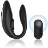 Brilly Glam Couple Pulsing & Vibrating Couple Vibrator with Remote Black Cene