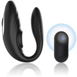 Brilly Glam Couple Pulsing & Vibrating Couple Vibrator with Remote Black