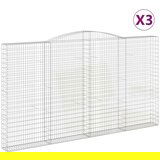 Lučne gabionske košare 3 kom 400x30x220/240cm pocinčano željezo | shoptok.hr