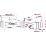  2-dijelni set sofa s jastucima crni od tkanine | shoptok.hr