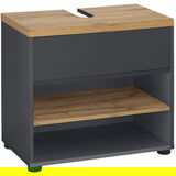 Støraa antracitno siva omarica za pod umivalnik v hrastovem dekorju 60x57 cm thessa | Shoptok.si
