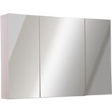 Kleankin stenska kopalniška omarica z ogledalom s tremi vrati in nastavljivimi lesenimi policami 90x60x13,5 cm, (20754104) | Shoptok.si