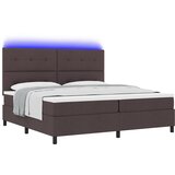 vidaXL Vzmetnica z okvirjem in LED Temno rjava 200x200 cm Tkanina, (22067435) | Shoptok.si