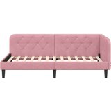  Kutni okvir kreveta s uzglavljem Ružičasta 90 x 190 cm Baršun | shoptok.hr