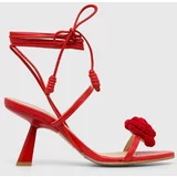 Alohas Usnjeni sandali Kendra rdeča barva, S100280.01