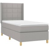  Krevet box spring s madracem LED svjetlosivi 90x200 cm tkanina | shoptok.hr