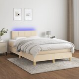 Krevet s oprugama i madracem LED krem 120 x 190 cm od tkanine | Eponuda.com
