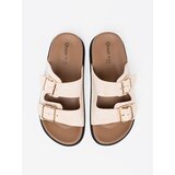 Shelvt Stylish light beige flip-flops with suede trim | ePonuda.com