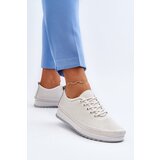 VINCEZA Leather Women's Sports Sneakers Beige Lalnai | shoptok.hr