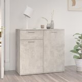  Komoda siva boja betona 80 x 36 x 75 cm od konstruiranog drva | Eponuda.com
