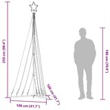 vidaXL LED božićno drvce 447 LED šarenih 249 cm | shoptok.hr