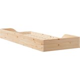  Krevetna konstrukcija Smeđa 100 x 220 cm Čvrsto borovo drvo Bež | Shoptok.si