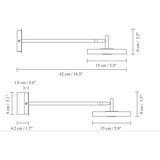UMAGE LED zatemnitvena stenska svetilka z upogljivo konstrukcijo z vtikačem v sijajno srebrni barvi ø 15 cm Asteria Wall Long – | Shoptok.si