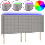 LED uzglavlje svjetlosivo 183 x 16 x 118/128 cm od tkanine | shoptok.hr