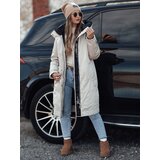 DStreet Kurtka damska przejściowa ELEGANTI długa z kapturem biało-szara | shoptok.hr