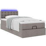 vidaXL Otomanski okvir kreveta s madraca smeđesivi 90x190cm tkanine | shoptok.hr