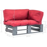  Vrtna sofa od paleta od borovine s crvenim jastucima | shoptok.hr